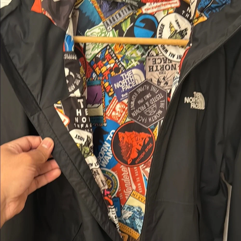 The North Face Black Jacket with Colorful Lining - Picture 2 of 3